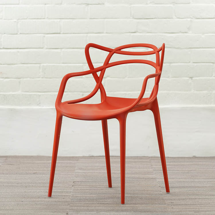 KARTELL Masters Chair Chaise d’accueil design Philippe Starck and Eugeni Quitllet - plastique rouge russet / plastique rouge russet quatre pieds – Image 2
