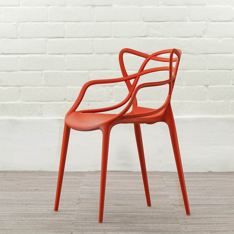 KARTELL Masters Chair Chaise d’accueil design Philippe Starck and Eugeni Quitllet - plastique rouge russet / plastique rouge russet quatre pieds – Image 3