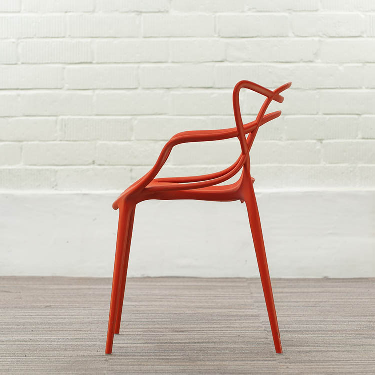 KARTELL Masters Chair Chaise d’accueil design Philippe Starck and Eugeni Quitllet - plastique rouge russet / plastique rouge russet quatre pieds – Image 4