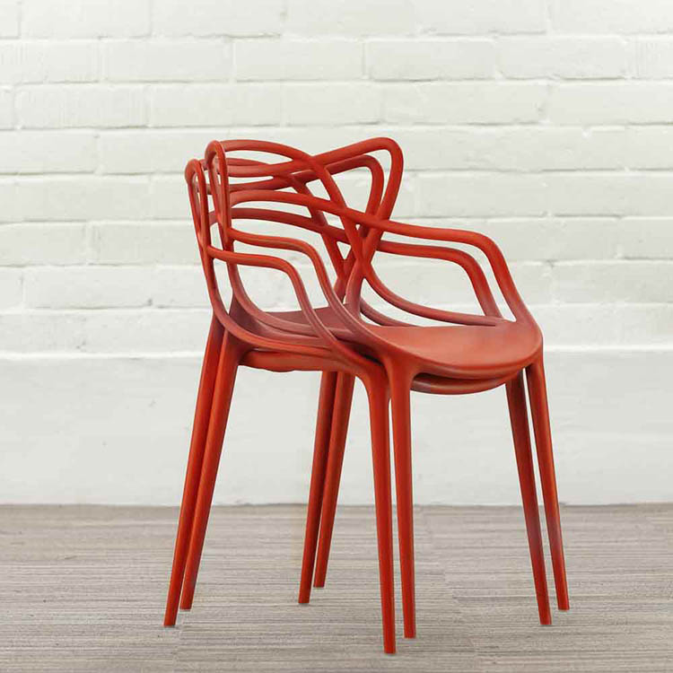 KARTELL Masters Chair Chaise d’accueil design Philippe Starck and Eugeni Quitllet - plastique rouge russet / plastique rouge russet quatre pieds – Image 12