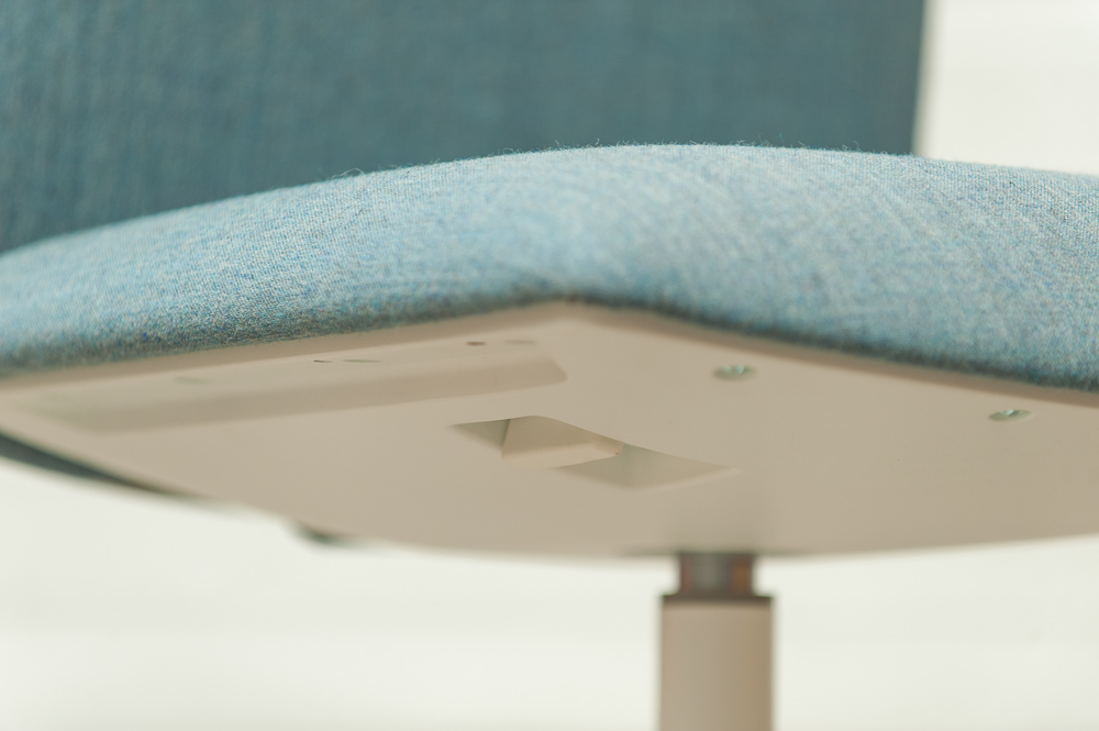 ARPER Kinesit Bureaustoel design Lievore Altherr Molina - blauw stof en wit kunststof achterkant / wit metalen sterpoot - Afbeelding 17