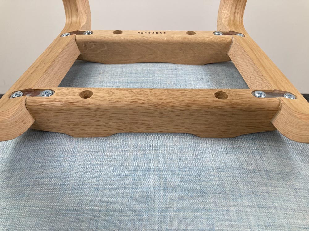 HAY About a Chair AAC23 Ontvangststoel design Hee Welling - pastelblauwe stof / eik houten vierpoot - Afbeelding 18
