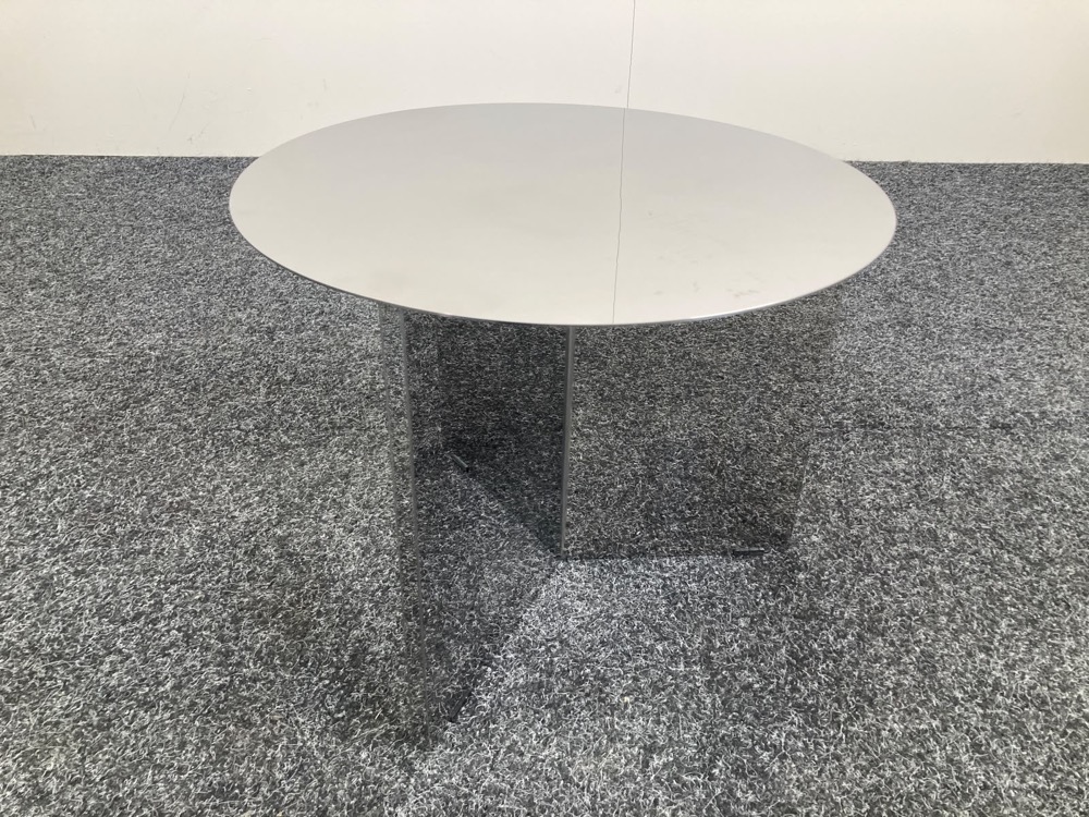 HAY Slit Table Table d’appoint Rond B45xD45xH35.5 - miroir / verre piètement mural – Image 2