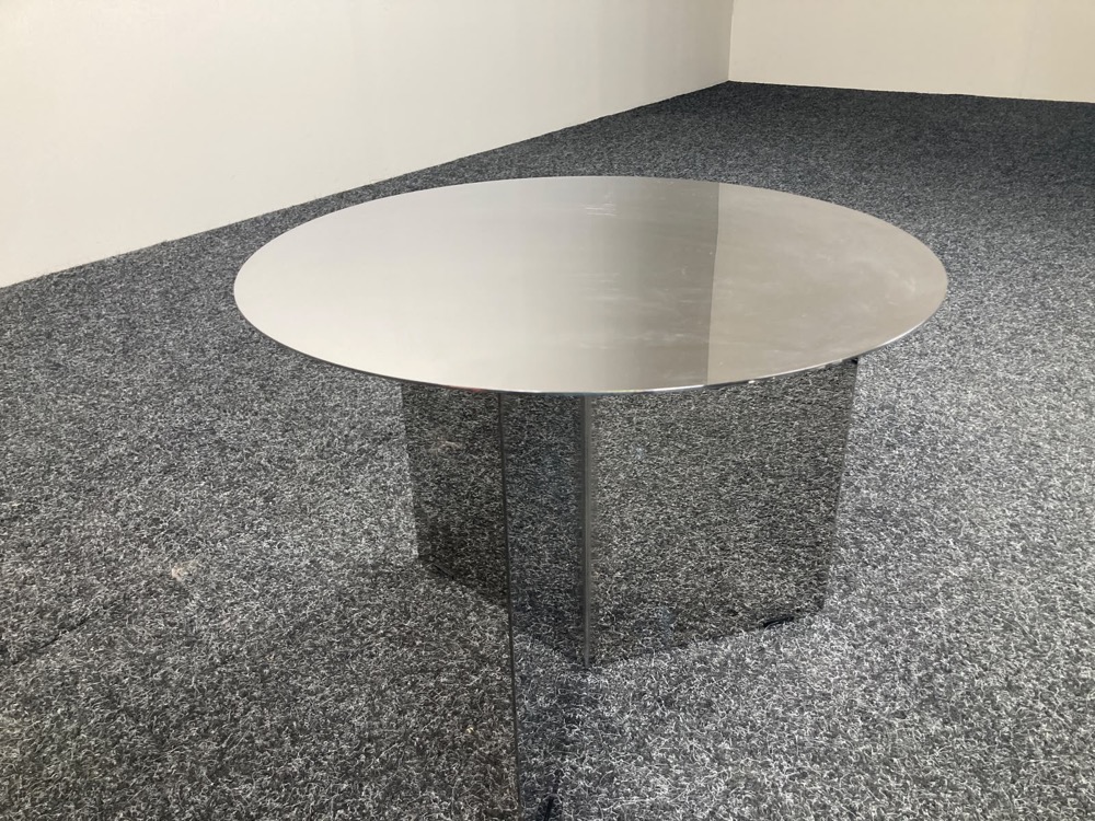 HAY Slit Table Table d’appoint Rond B45xD45xH35.5 - miroir / verre piètement mural – Image 6