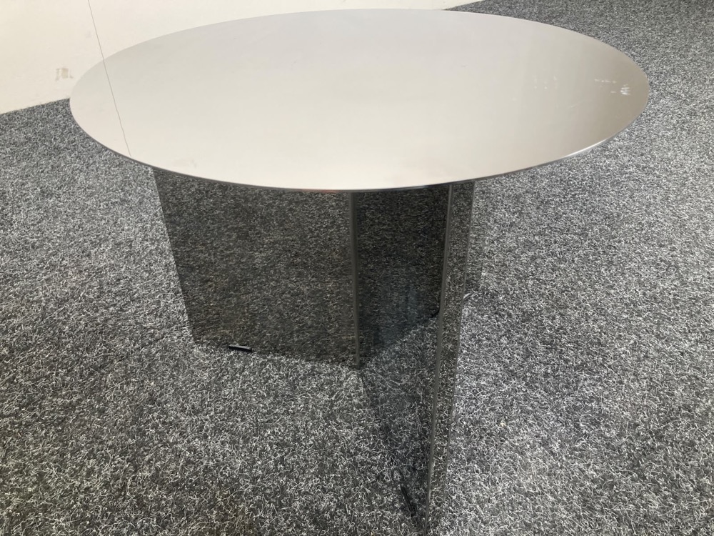 HAY Slit Table Table d’appoint Rond B45xD45xH35.5 - miroir / verre piètement mural – Image 11