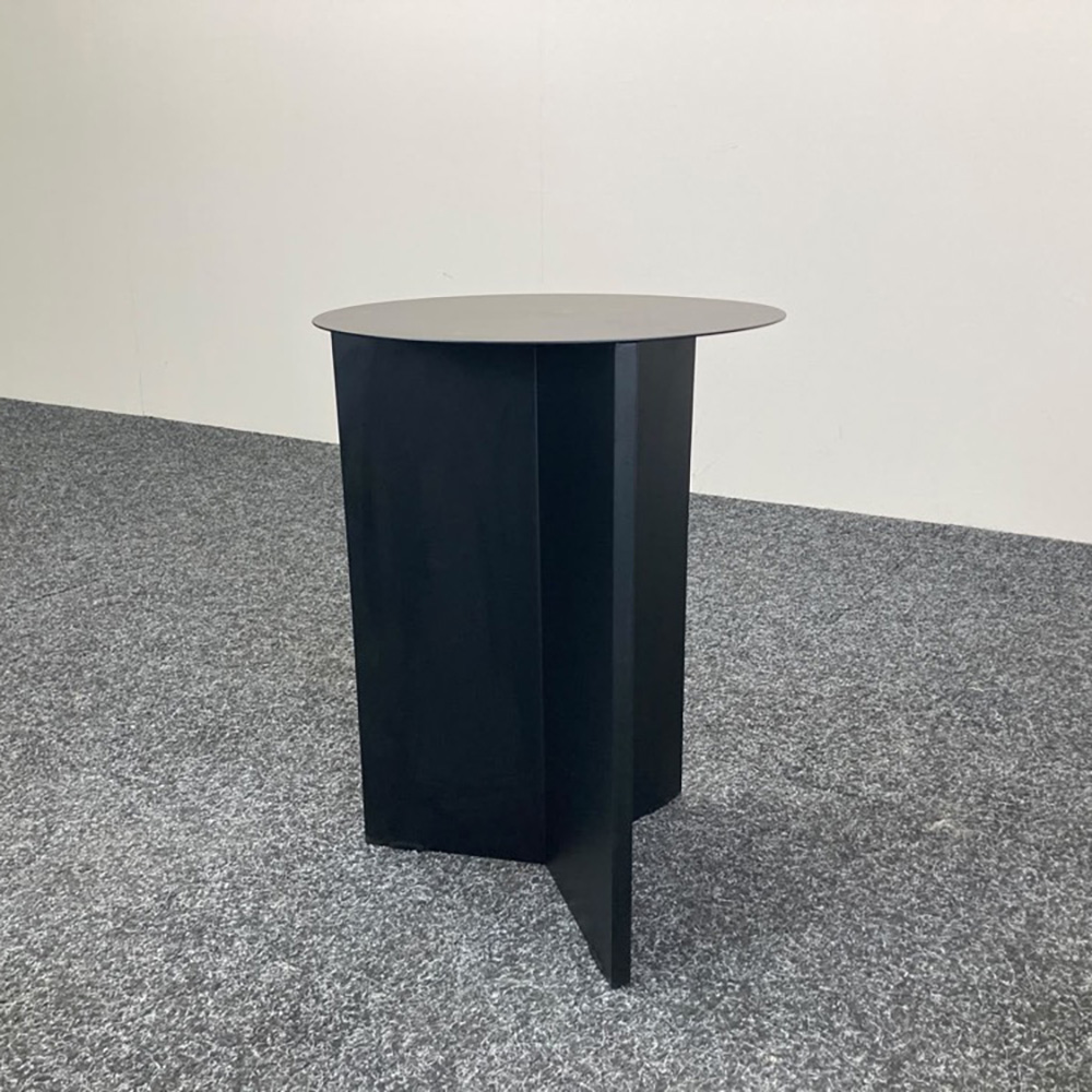 HAY Slit Table Table d’appoint Rond B35xD35xH47 - acier noir / acier noir piètement mural – Image 2
