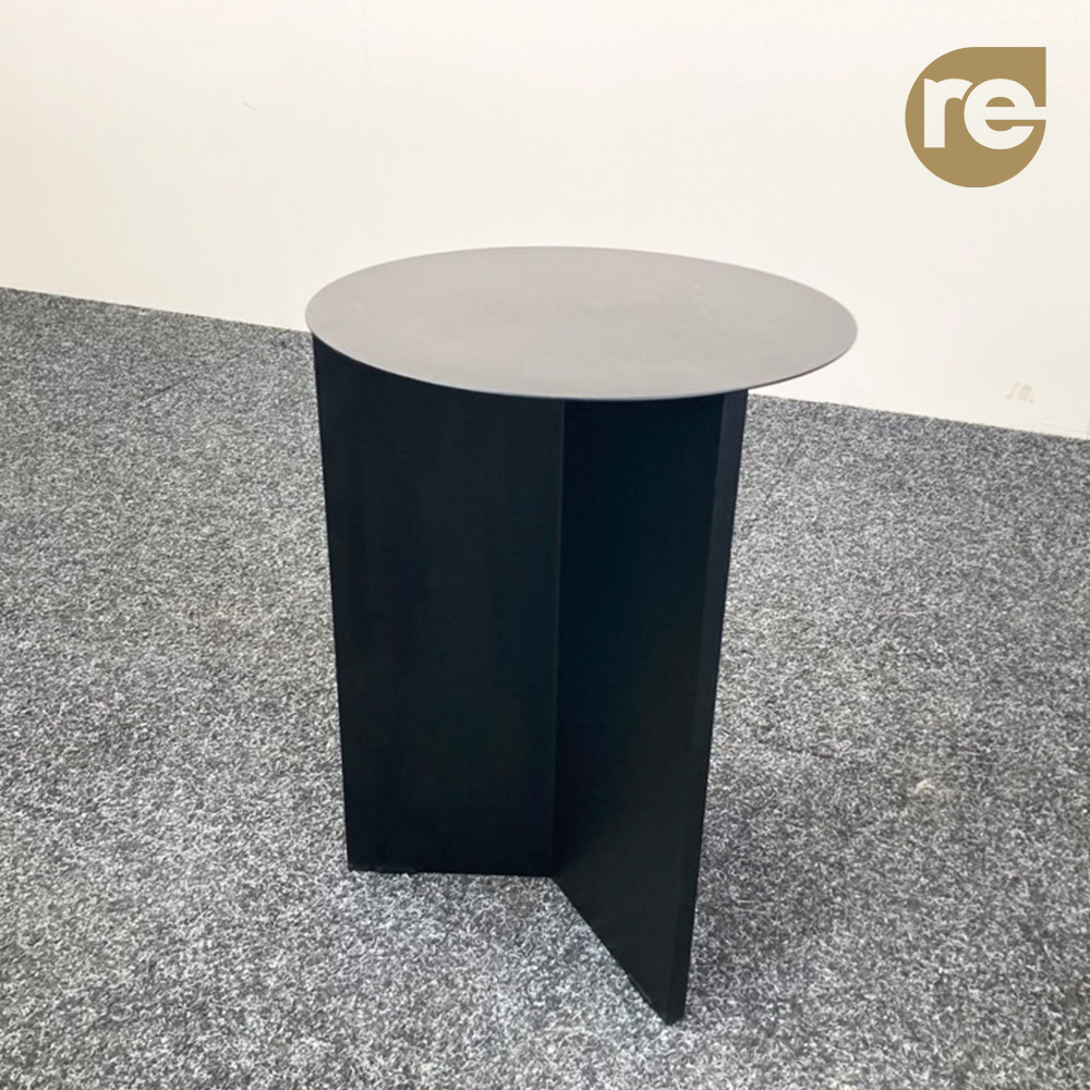 HAY Slit Table Table d’appoint Rond B35xD35xH47 - acier noir / acier noir piètement mural