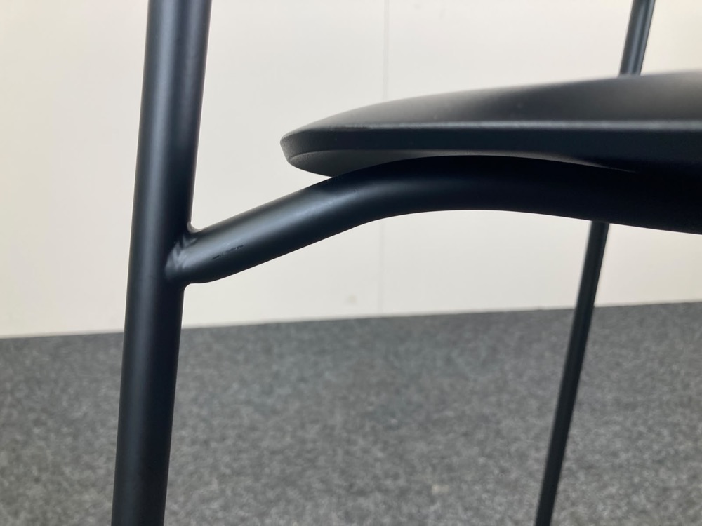 HAY Soft Edge 95 Tabouret de bar design Iskos-Berlin empilable - plastique noir / acier noir quatre pieds – Image 11