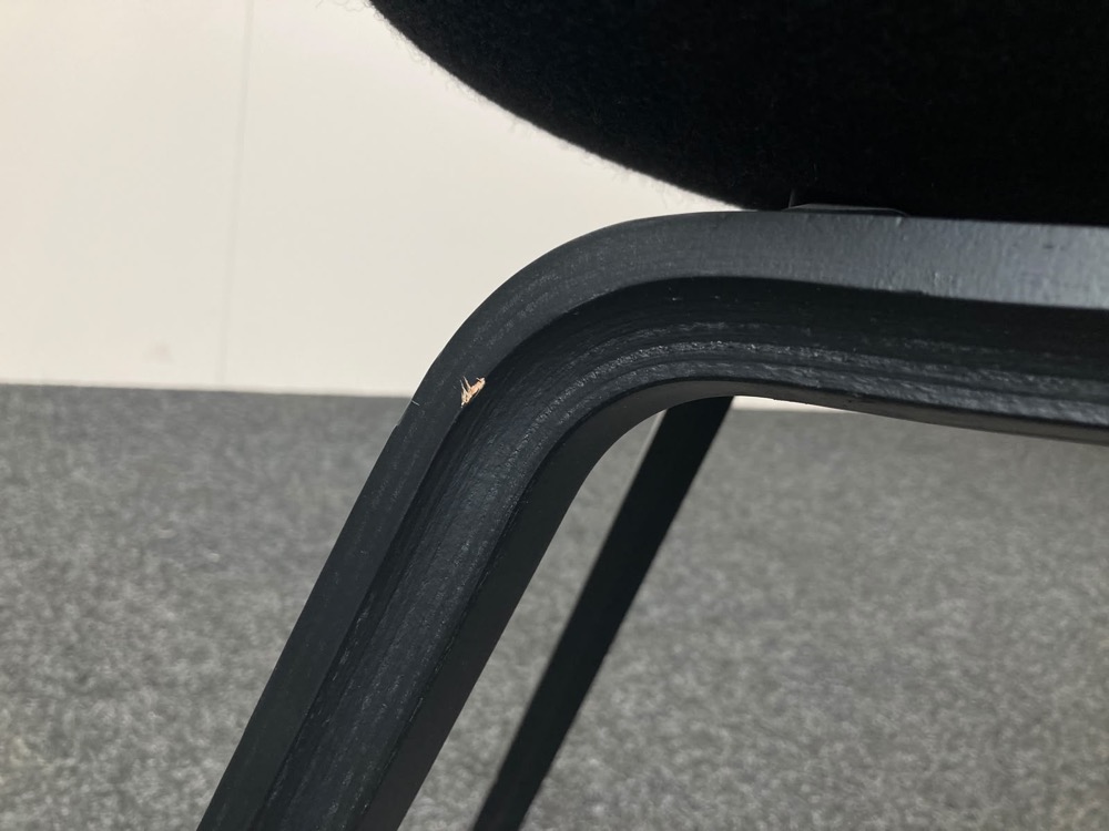 HAY About a Chair AAC23 Ontvangststoel design Hee Welling - zwarte stof / zwart hout vierpoot - Afbeelding 16