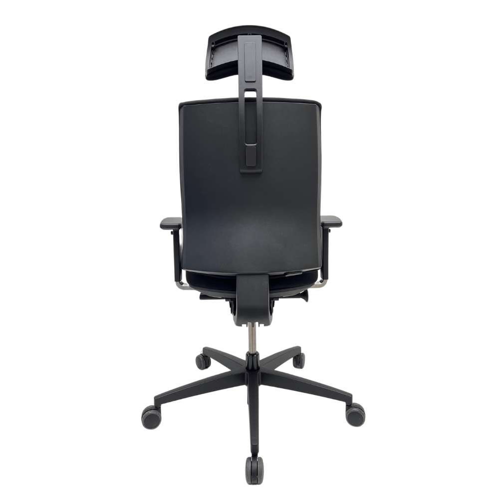 OSMOZ Bedimo Chaise de bureau avec appui-tête et nouveau revêtement en tissu. - tissu noir / base croisée – Image 5