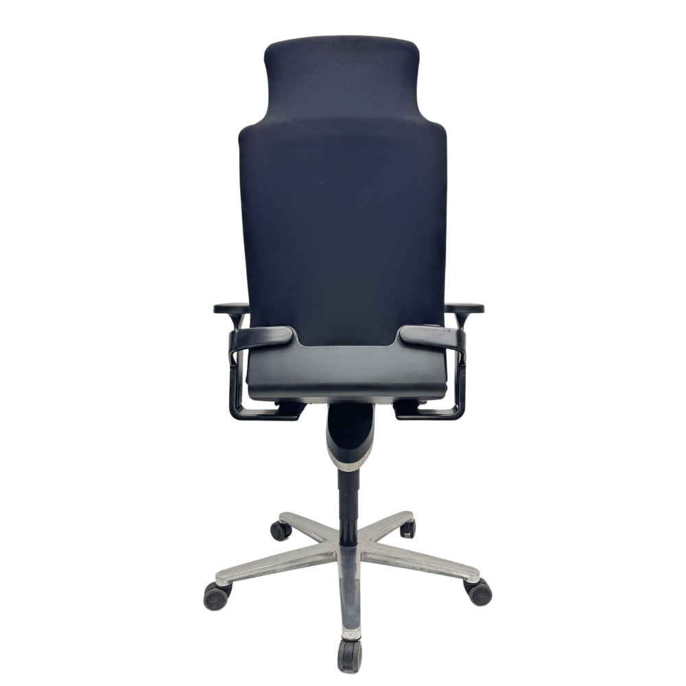 WILKHAHN On Chaise de bureau avec appui-tête et nouveau revêtement en tissu. - tissu noir / base croisée – Image 5