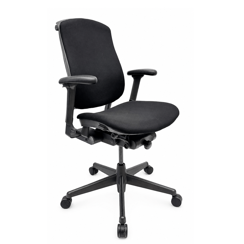 HERMAN MILLER Celle Chaise de bureau nouveau tissu - tissu noir / base croisée – Image 3