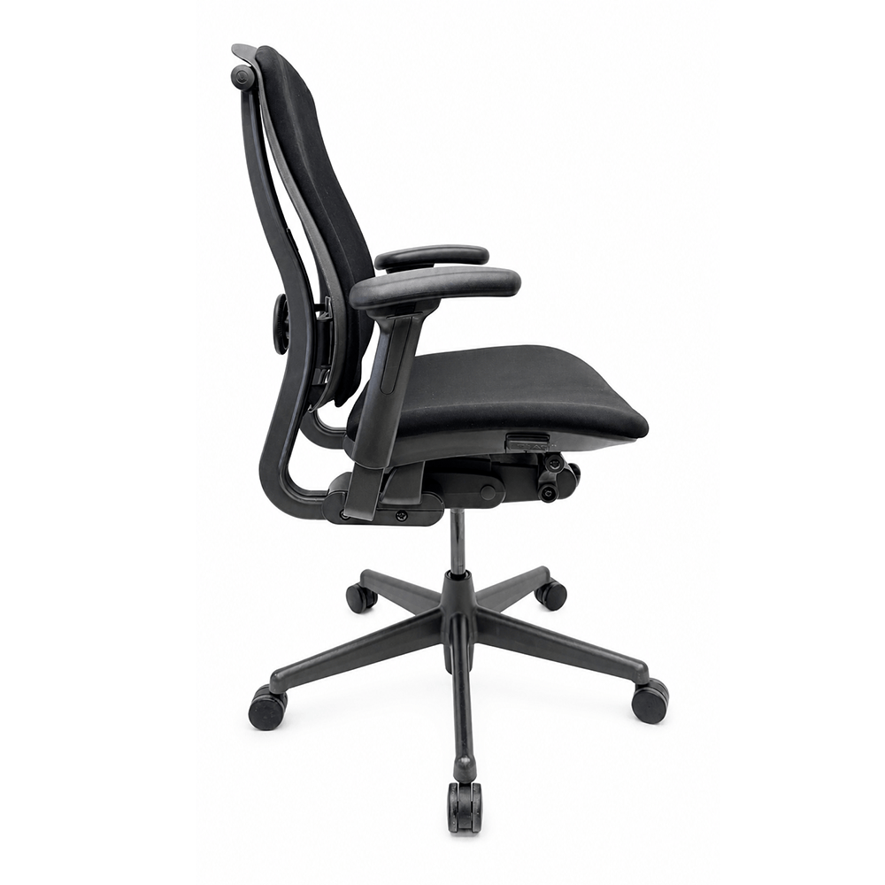 HERMAN MILLER Celle Chaise de bureau nouveau tissu - tissu noir / base croisée – Image 4