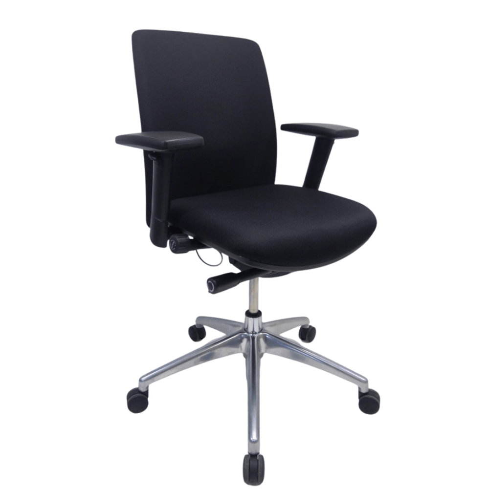 JETCHAIR 14 Chroom Chaise de bureau nouveau tissu - tissu noir / base croisée – Image 2