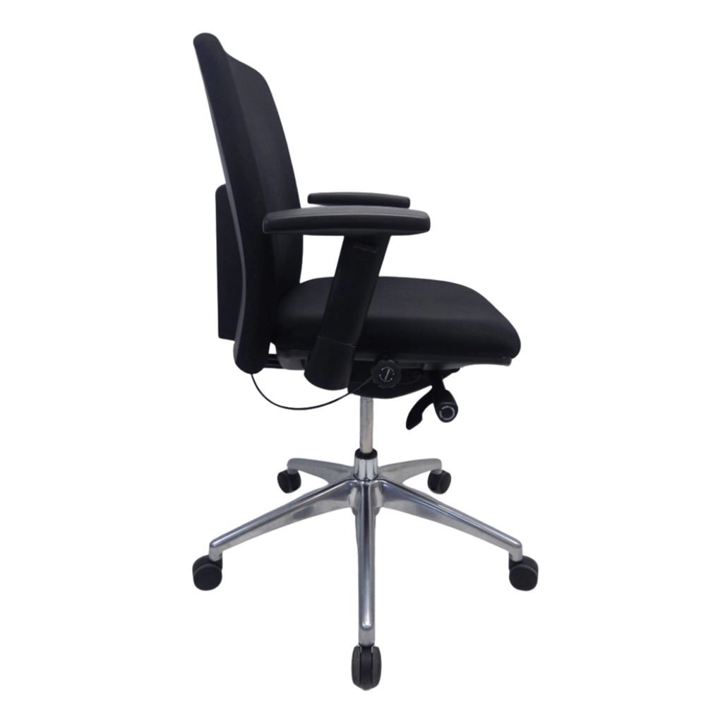 JETCHAIR 14 Chroom Chaise de bureau nouveau tissu - tissu noir / base croisée – Image 3