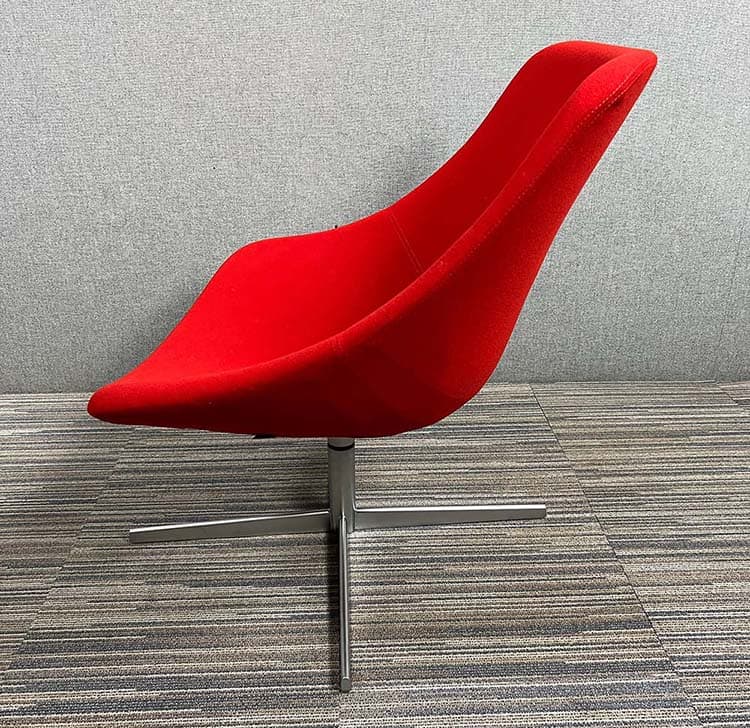 LAPALMA AUKI S113 Lounge Chair design Hee Welling - red fabric / aluminium star base - Image 5
