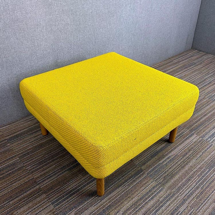 AHREND Charge Collection Ottoman B75xD75xH43 - mustard fabric - Image 2