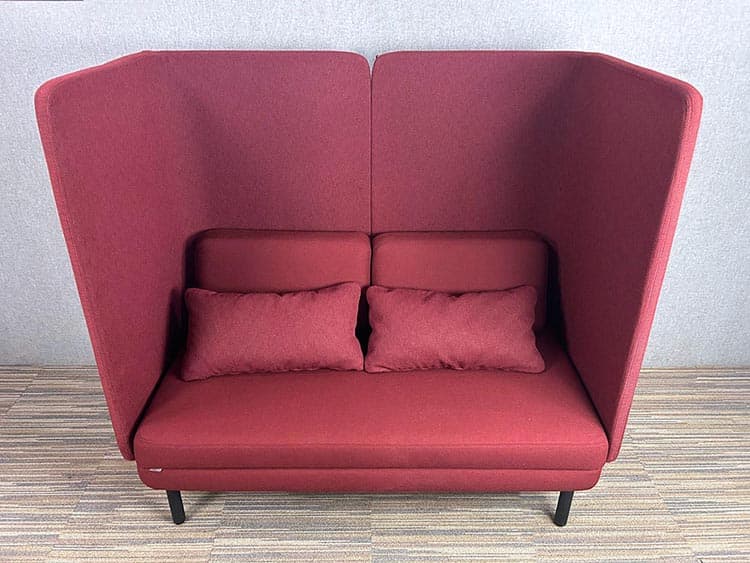 AHREND Charge Collection Zitbank 2-zit akoestisch design Basten Leijh B150xD75xH140 - bordeaux stof / zwart hout - Afbeelding 3