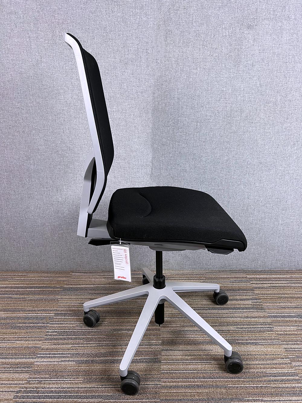 GIROFLEX G68 Chaise de bureau - tissu noir / aluminium base croisée – Image 4
