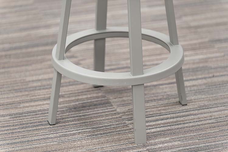 HAY Revolver Stool Bar Stool low - grey metal / white wood four-leg - Image 5
