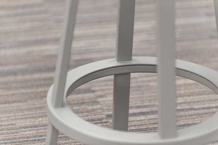 HAY Revolver Stool Bar Stool low - grey metal / white wood four-leg - Image 7