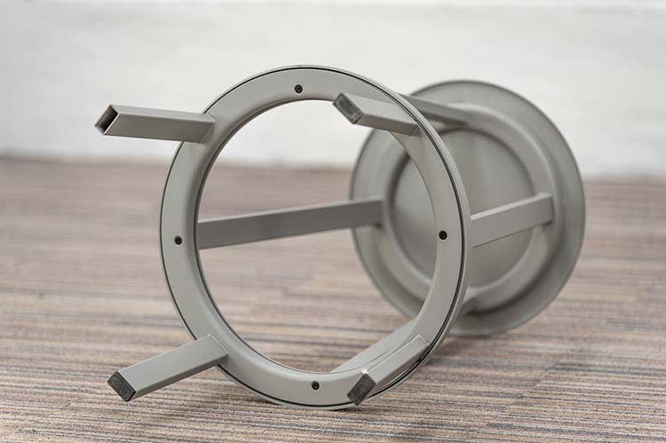 HAY Revolver Stool Bar Stool low - grey metal / white wood four-leg - Image 8