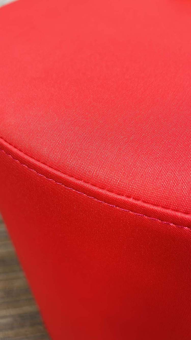 Poef B45xL45xH45 - rood stof - Afbeelding 3