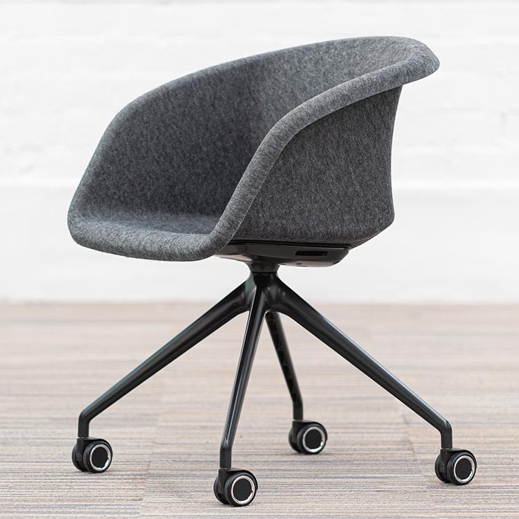 AHREND P4 Shell Chair Chaise de réunion design - feutre d’anthracite / noir base étoile – Image 2