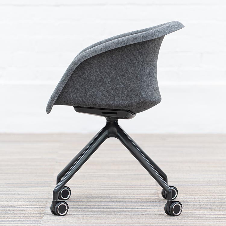 AHREND P4 Shell Chair Chaise de réunion design - feutre d’anthracite / noir base étoile – Image 3