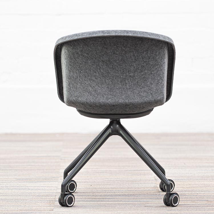 AHREND P4 Shell Chair Chaise de réunion design - feutre d’anthracite / noir base étoile – Image 5