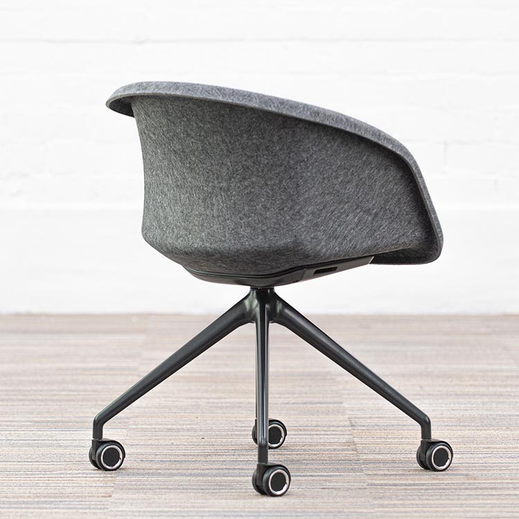 AHREND P4 Shell Chair Chaise de réunion design - feutre d’anthracite / noir base étoile – Image 6