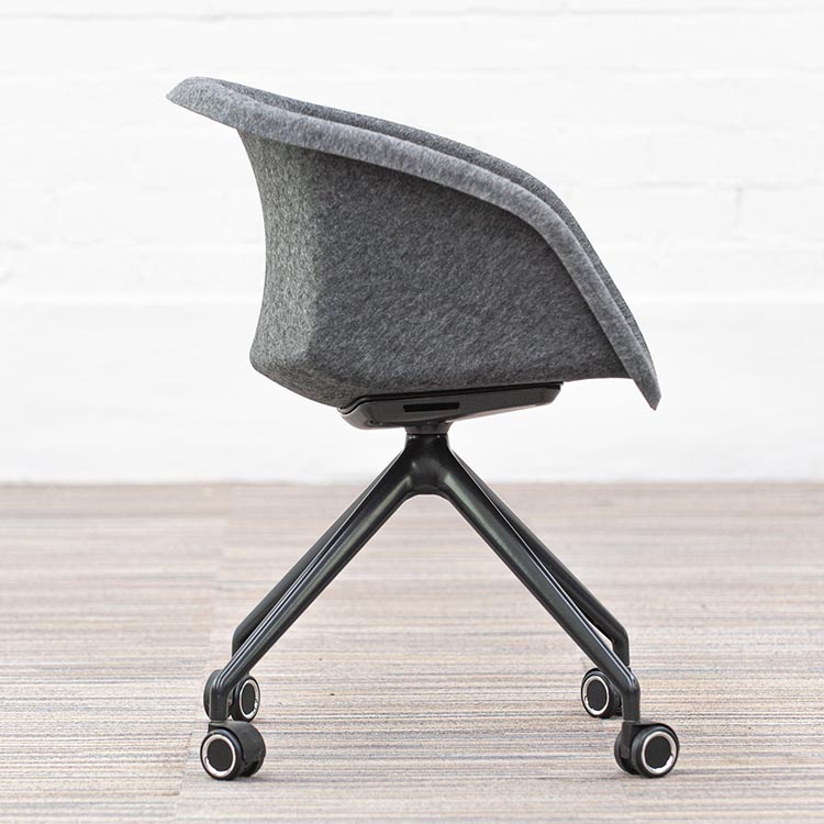 AHREND P4 Shell Chair Chaise de réunion design - feutre d’anthracite / noir base étoile – Image 7