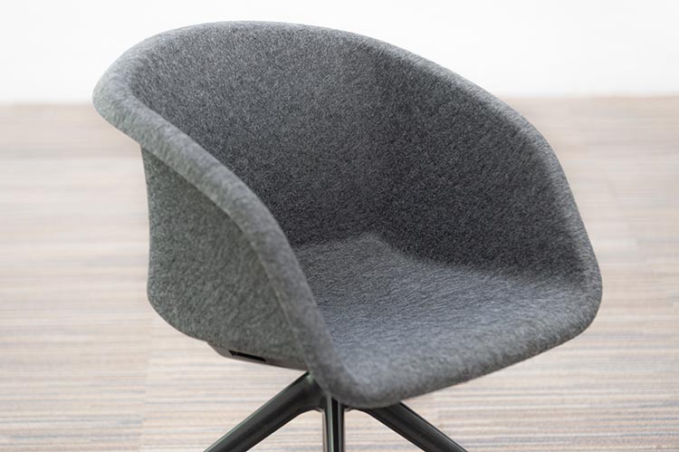 AHREND P4 Shell Chair Chaise de réunion design - feutre d’anthracite / noir base étoile – Image 9
