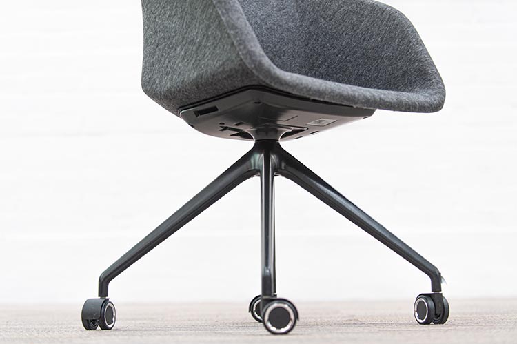 AHREND P4 Shell Chair Chaise de réunion design - feutre d’anthracite / noir base étoile – Image 11