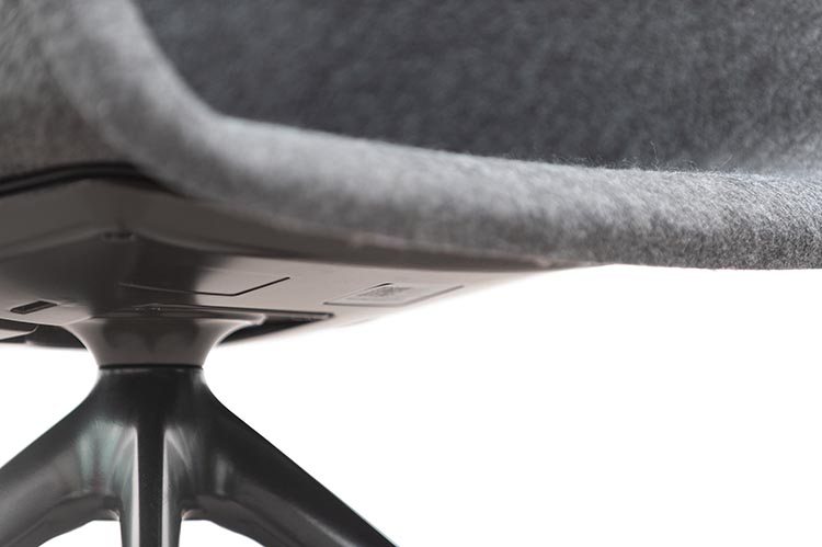 AHREND P4 Shell Chair Chaise de réunion design - feutre d’anthracite / noir base étoile – Image 13