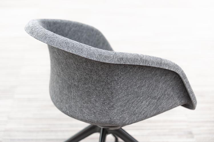 AHREND P4 Shell Chair Chaise de réunion design - feutre d’anthracite / noir base étoile – Image 14
