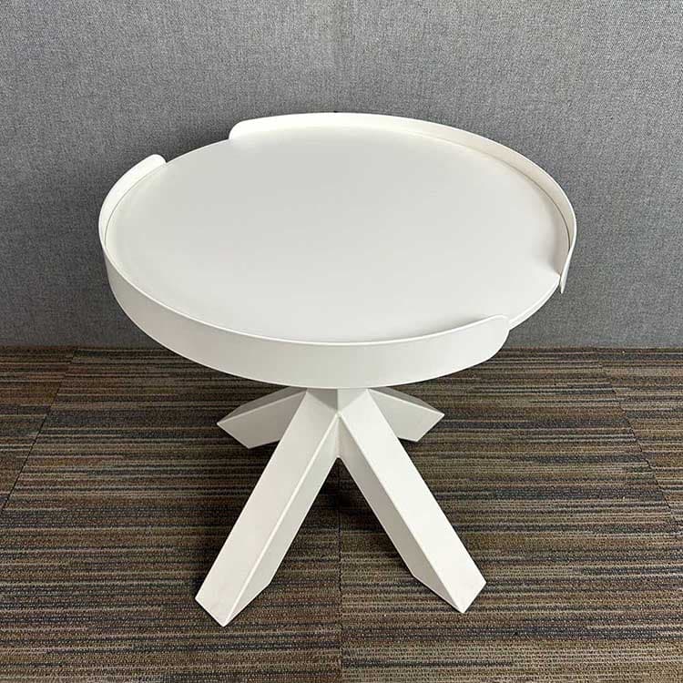 GISPEN Dukdalf Solid as a rock Table d’appoint B51xD51xH50 - mélamine blanche / métal blanc trois pieds – Image 3