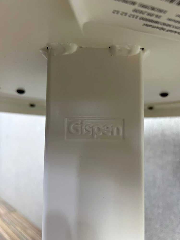 GISPEN Dukdalf Solid as a rock Table d’appoint B51xD51xH50 - mélamine blanche / métal blanc trois pieds – Image 4