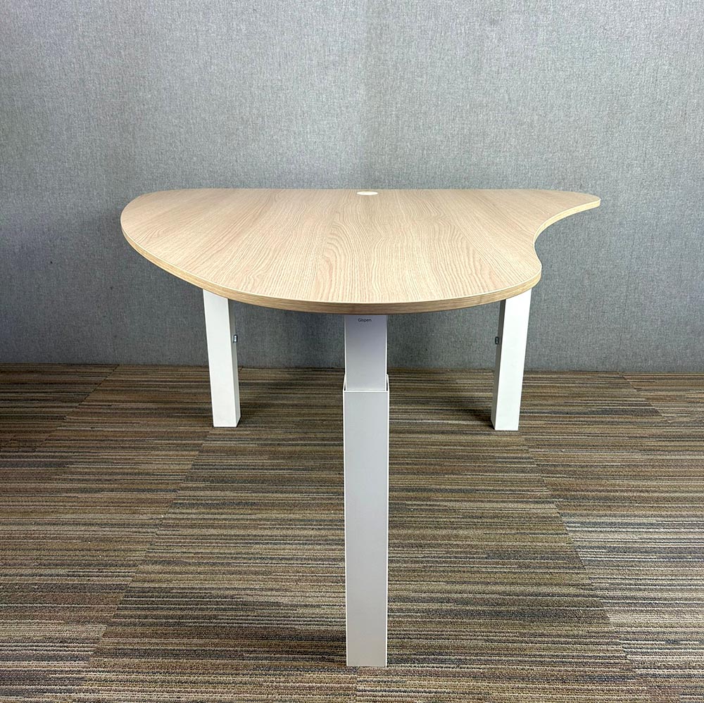 AHREND TMNL Doc Desk specially designed for doctors B140xD140xH60-90 - maple melamine / white metal three-leg - Image 2
