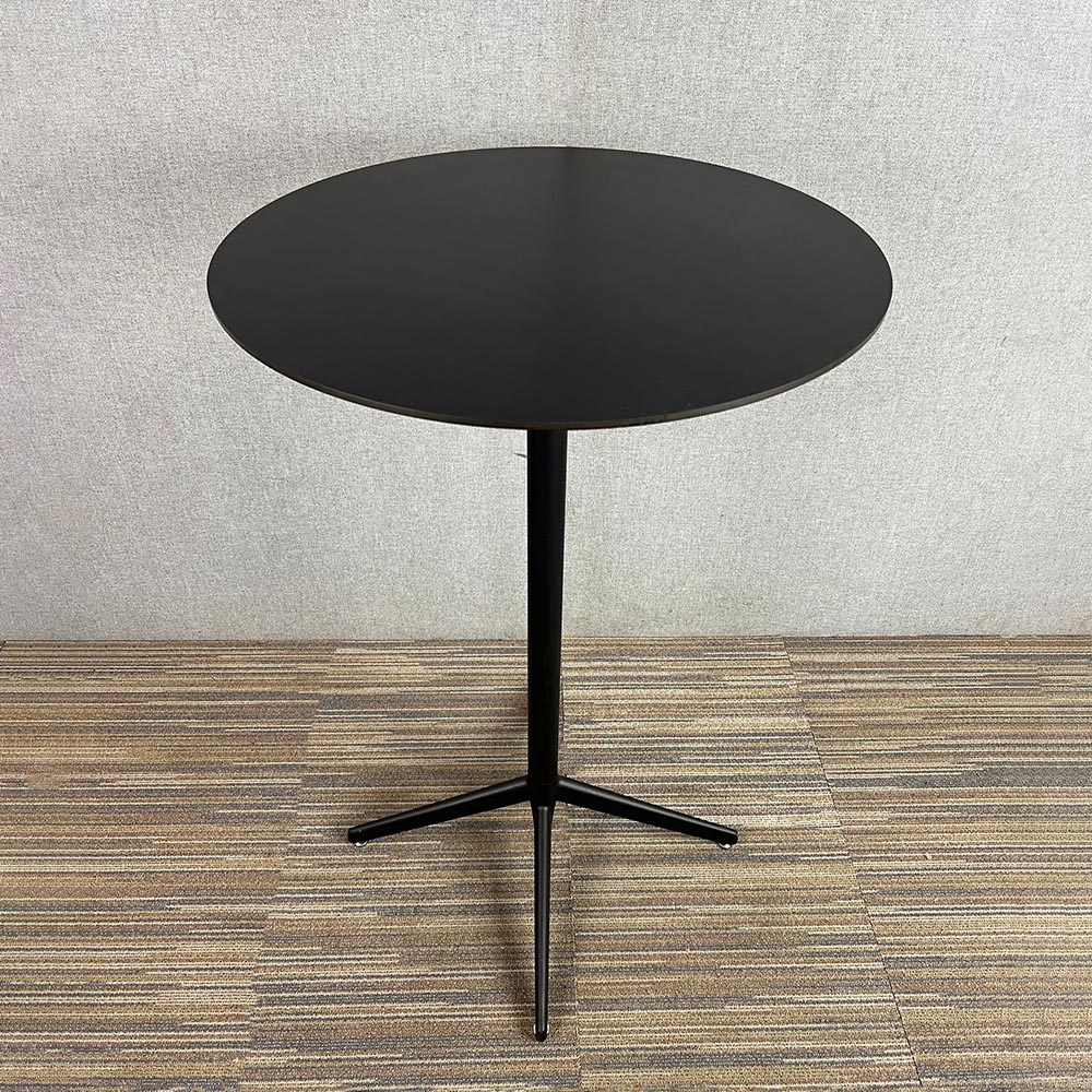 ENEA Table bistro pliable B70xD70xH110 - hpl noir / métal noir