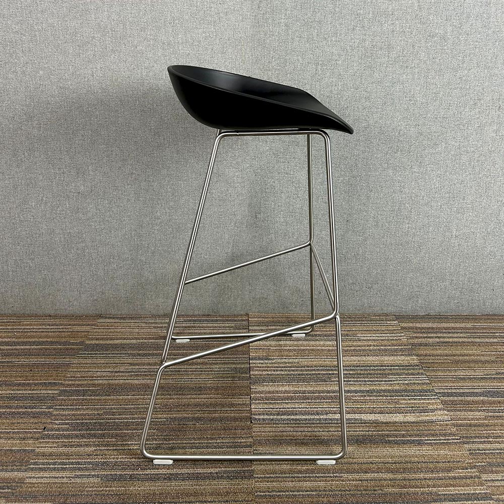 HAY AAS38 Bar Stool - black plastic / aluminium sled base - Image 3