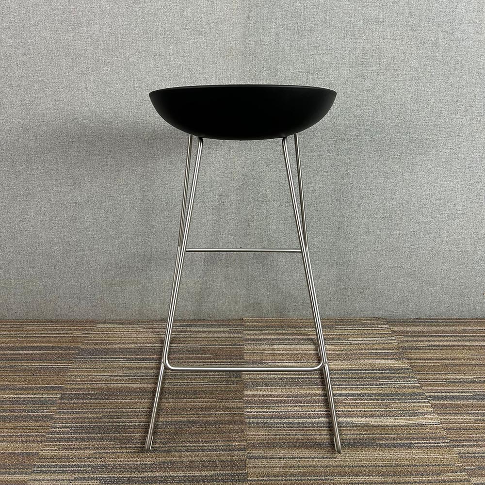 HAY AAS38 Bar Stool - black plastic / aluminium sled base - Image 4