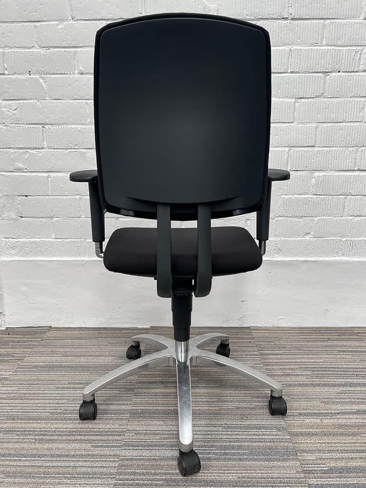DRABERT Entrada Bureaustoel - zwart stof / chrome kruisvoet - Afbeelding 4