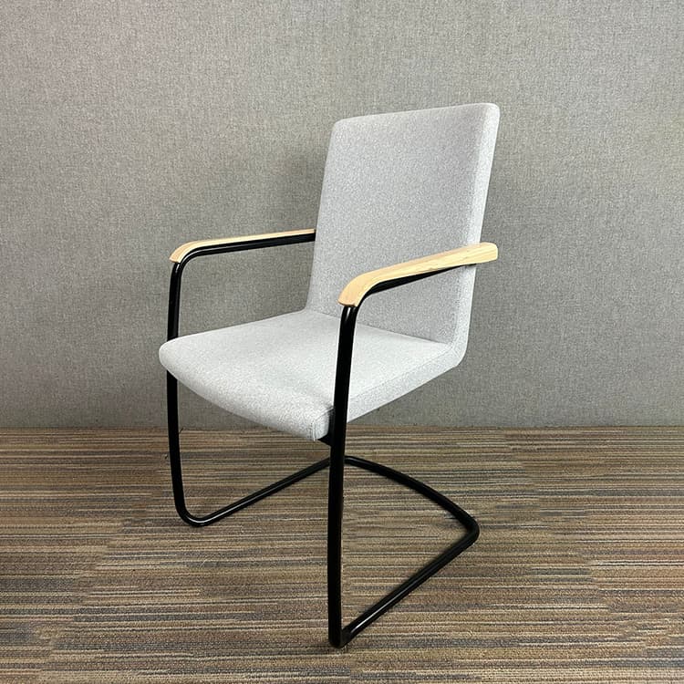 CASALA Leon Chaise de réunion empilable - tissu gris / métal noir cantilver – Image 2