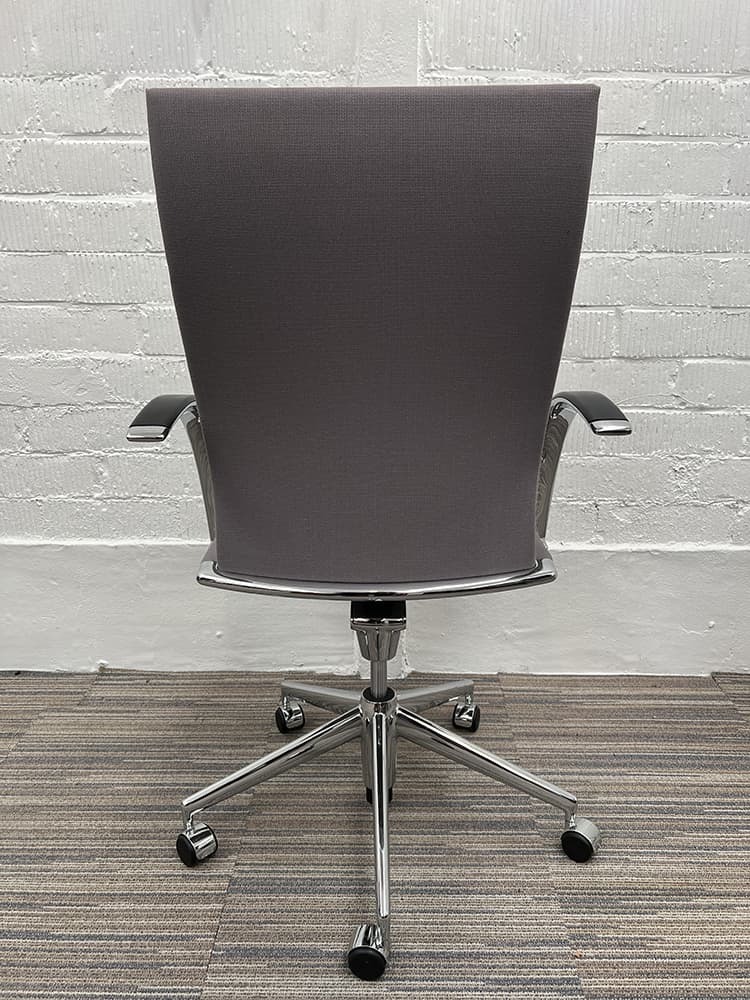 AHREND 350 Meeting Chair design Sigurd Rothe - grey fabric / chrome cross base - Image 3