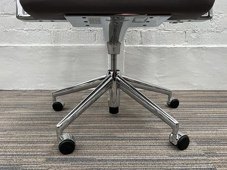 AHREND 350 Meeting Chair design Sigurd Rothe - grey fabric / chrome cross base - Image 8