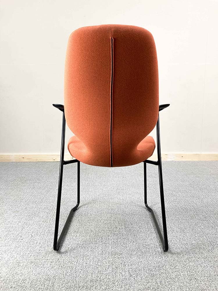 KINNARPS Monroe Meeting Chair - orange fabric / black metal sled base - Image 5