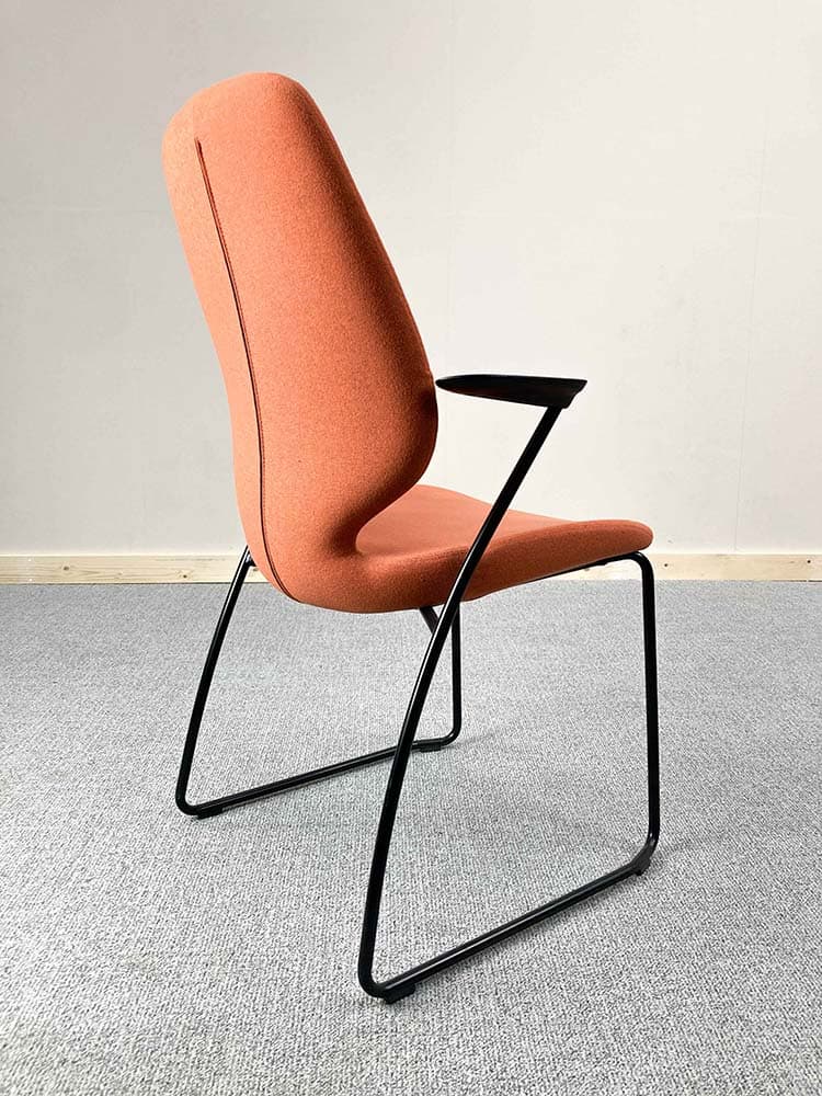 KINNARPS Monroe Meeting Chair - orange fabric / black metal sled base - Image 6