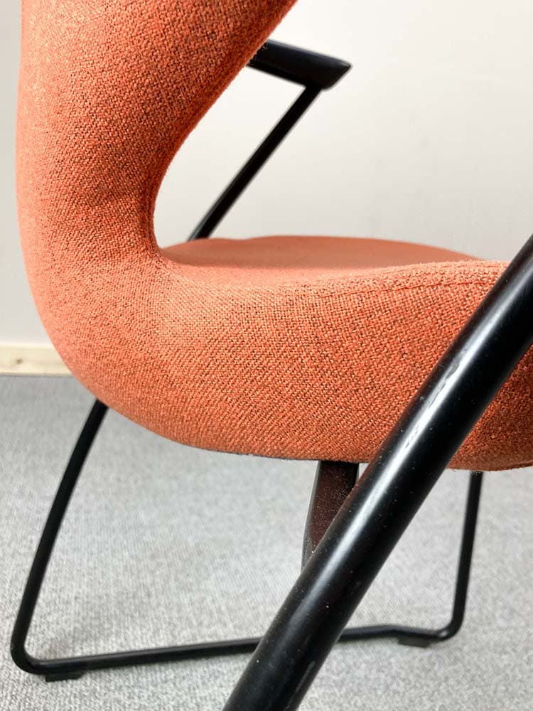 KINNARPS Monroe Meeting Chair - orange fabric / black metal sled base - Image 9