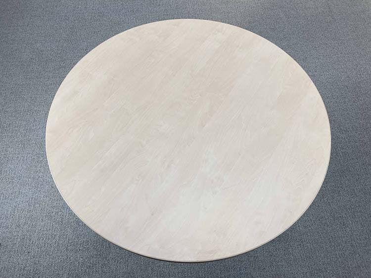 Table de cantine B100xD100xH80 - bois clair / métal gris base étoile – Image 3